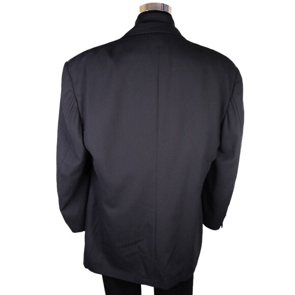 MANI Vintage Sport Coat Men Size 46L/S Herringbone Black 2 Button Wool Blazer - Picture 8 of 15